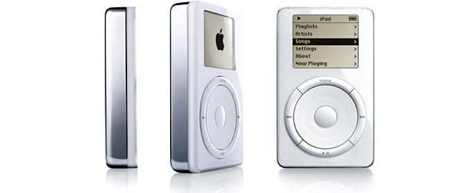 L'iPod, 1ère génération, datant de 2001 L'iPod, 1ère génération, datant de 2001