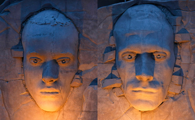 nike-rushmore-london1 Theo Walcott absent de la Coupe du Monde, et Rio ferdinand sculptés le Mont Rushmore de Nike à Londres
